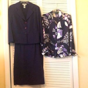Ladies Dress Suit w/Matching Blouse Color:Eggplant